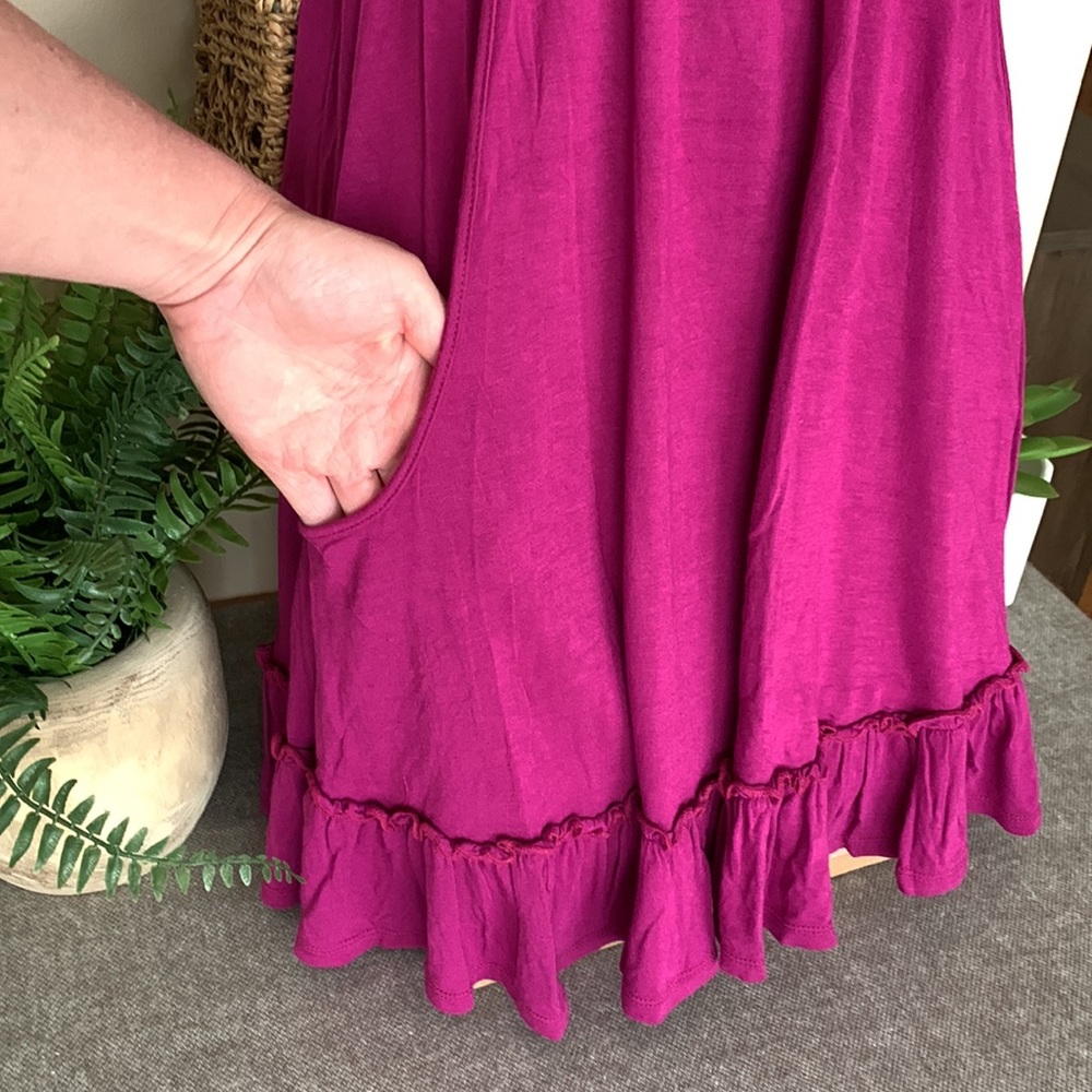STEVE MADDEN Hot Pink Smocked Dress with Pockets - Picture 3 of 7